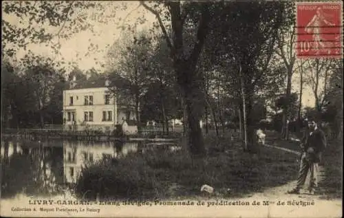 Ak Gargan Seine Saint Denis, Etang Sevigue, Promenade de predilection de Mme de Sevigne