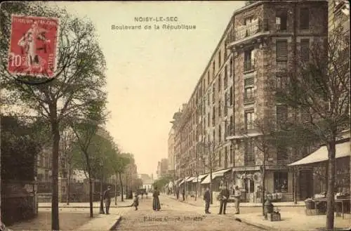 Ak Noisy le Sec Seine Saint Denis, Boulevard de la Republique