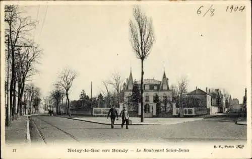 Ak Noisy le Sec Seine Saint Denis, Boulevard Saint Denis,