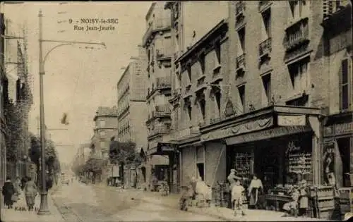 Ak Noisy le Sec Seine Saint Denis, Rue Jean Jaures