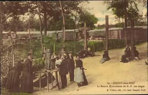 Ak Clichy sous Bois Seine Saint Denis, Source Miraculeuse de Notre Dame des Anges, Kreuze