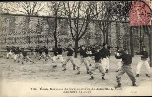Ak Joinville le Pont Val de Marne, Ecole Normale de Gymnastique, Exercice de Boxe