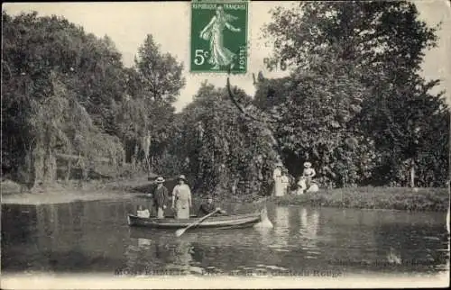 Ak Montfermeil Seine Saint Denis, Place d'eau de Chateau Rouge, Boot