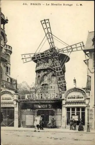 Ak Paris XVIII Montmartre, Moulin Rouge