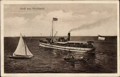 Ak Norddeich Norden Ostfriesland, Schiff, Segelboot, r Stil