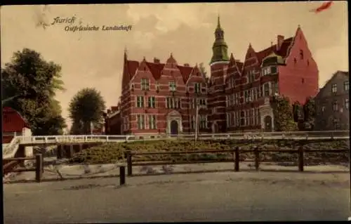 Ak Aurich in Ostfriesland, Historisches Gebäude, architektonische Details, Ostfriesische Landscha