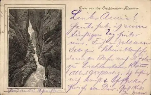 Vorläufer Ak Plauen im Vogtland, Liechtenstein Klammen, Wasserfall