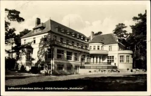 Ak Arendsee in der Altmark, Luftkurort  FDGB-Ferienheim Waldheim,  Bauweise