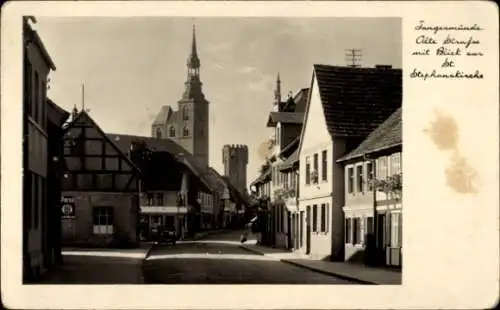 Ak Tangermünde an der Elbe, Blick zur Sankt Stephanskirche
