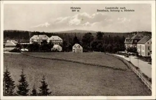 Ak Satzung Marienberg im Erzgebirge, Hirtstein, Hirtstein 889 m, Landstraße nach Steinbach, Satzu