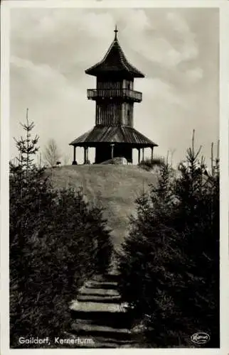 Ak Gaildorf am Kocher Württemberg, Kernerturm, Aussichtsturm, schwarzes und weißes Bild