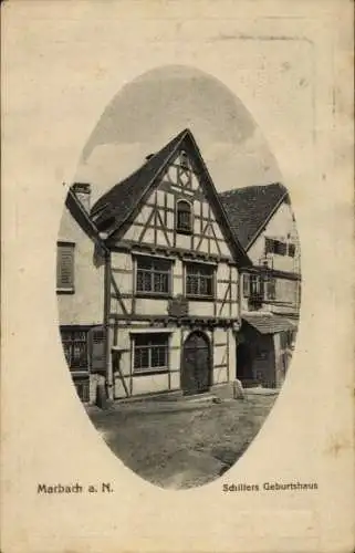 Ak Marbach am Neckar, Schillers Geburtshaus, Fachwerkhaus, s Gebäude