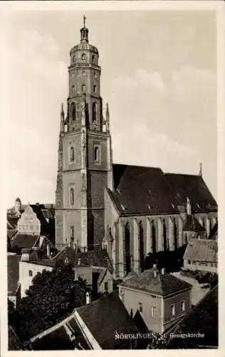 Ak Nördlingen im Nördlinger Ries Schwaben, Blick auf die Georgskirche
