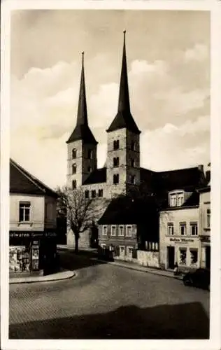 Ak Grimma in Sachsen, Frauenkirche, Geschäft