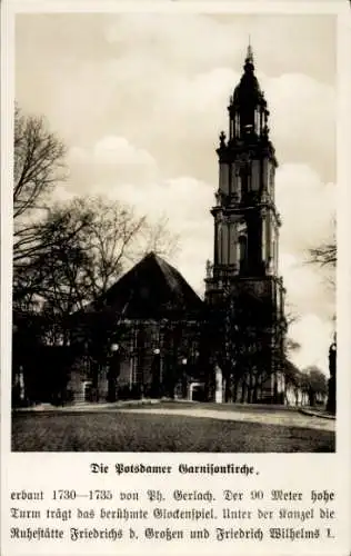 Ak Potsdam in Brandenburg, Blick von der Straße auf die Garnisonkirche