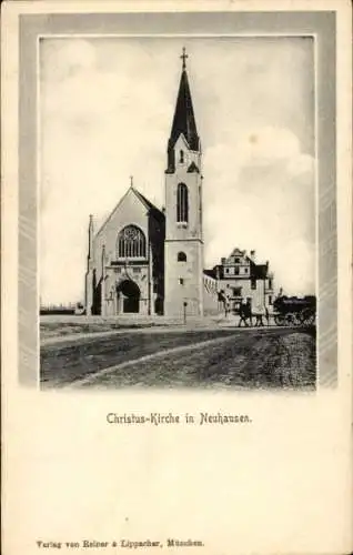 Ak Neuhausen München Bayern, Christus-Kirche, s Gebäude, Verlag von Reiner & Lippacher, München