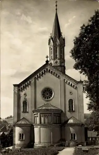 Ak Eibenstock im Erzgebirge Sachsen, Kirche, Außenansicht
