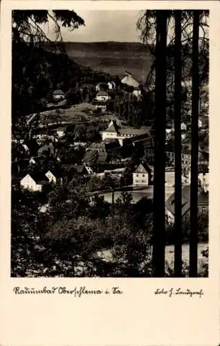 Ak Oberschlema Sachsen, Radiumbad, Blick vom Berg aus auf die Stadt