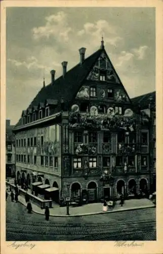 Ak Augsburg in Schwaben,  Weberhaus, Zunfthaus der Weber, neuerbaut 1914/15, Miberhaus