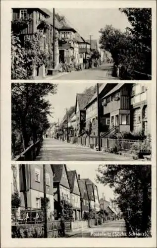 Ak Postelwitz Bad Schandau Sächsische Schweiz, Teilansichten, Straßenpartie