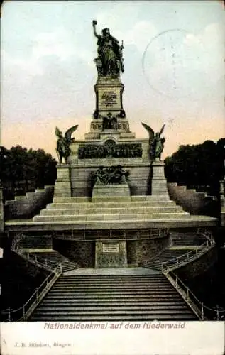 Relief Ak Rüdesheim am Rhein in Hessen, Nationaldenkmal auf dem Niederwald