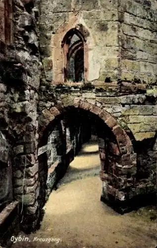 Ak Oybin in der Oberlausitz, Kreuzgang, Ruine, mittelalterliche Architektur