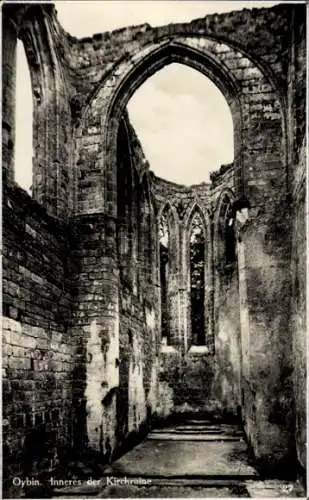 Ak Oybin in der Oberlausitz, Kirchruine, Innenansicht