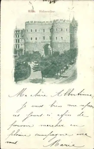 Ak Köln am Rhein, Hahnentor,  Architektur, Schwarz-Weiß-Motiv