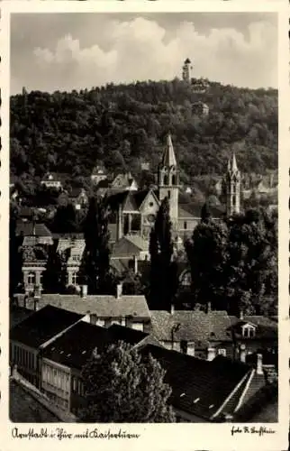 Ak Arnstadt in Thüringen, Arnstadt in Thür, Blick auf Stadtpanorama, Kaiserturm im Hintergrund