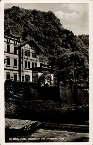 Ak Thale im Harz, Bodetal, Hotel Waldkater, Hexentanzplatz, landschaftliche Szenerie