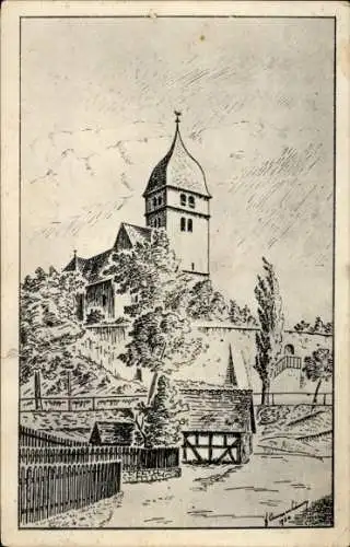 Künstler Ak Niederwalgern Weimar an der Lahn Hessen, Kirche