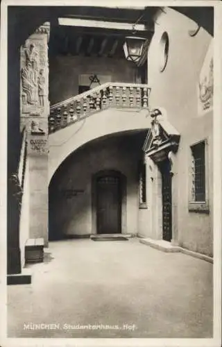 Ak München, Studentenhaus, Hof