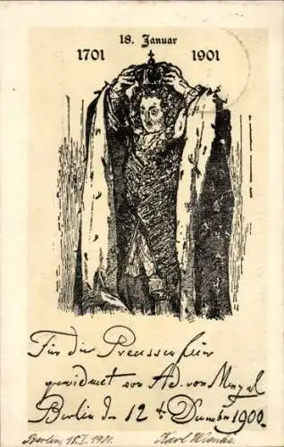 Künstler Ak von Menzel, Adolph, König Friedrich II. von Preußen, Friedrich der Große
