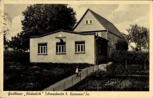 Ak Schmeckwitz Oberlausitz, Gasthaus Bückedich, Gebäude, Garten, ländliche Umgebung