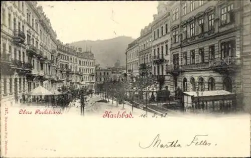 Ak Karlovy Vary Karlsbad Stadt, Obere Parkstraße
