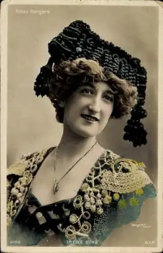 Ak Variete-Künstlerin Irene King, Porträt
