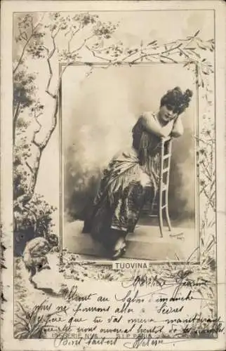 Ak Variete-Künstlerin Tuovina, Porträt