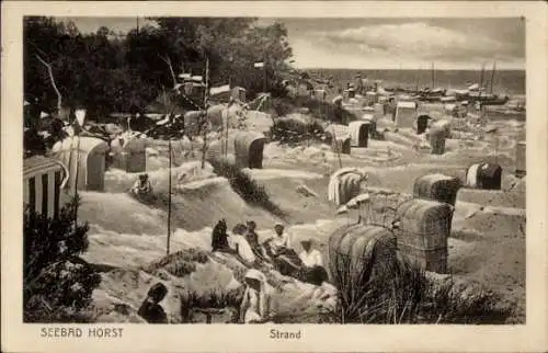 Ak Niechorze Ostseebad Horst Pommern, Strandleben