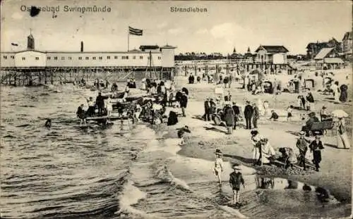 Ak Świnoujście Swinemünde Pommern, Strandleben