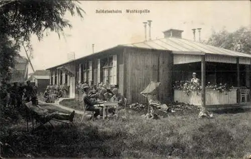 Ak Westkapelle Walcheren Zeeland, Soldatenheim, Gebäude, Soldaten, Entspannung, Tisch, Stühle