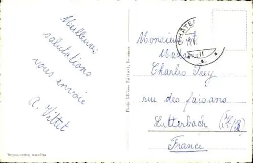 Ak Château d'Œx Oex Kanton Waadt Schweiz, Schwimmbad