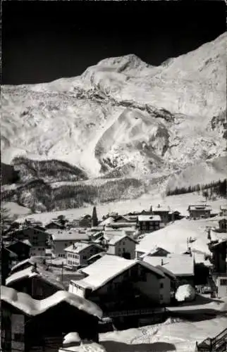Ak Saas Fee Kanton Wallis, Gesamtansicht, Albhubel