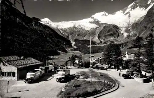 Ak Saas Fee Kanton Wallis, Gesamtansicht, Albhubel