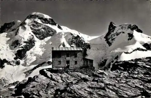 Ak Zermatt Kanton Wallis Schweiz, Berglandschaft, Gandegghütte, Matterhorn, schneebedeckte Berge,