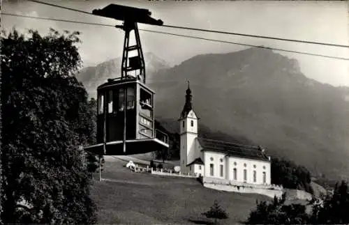 Ak Altdorf Kt Uri, Luftseilbahn Schattdorf-Haldiberge, Kirche, Berge