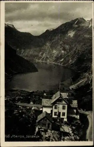 Ak Merok Geiranger Norwegen, Söndmär, Haus im Tal, Gebirge