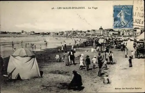 Ak Les Sables d'Olonne Vendée, Strand