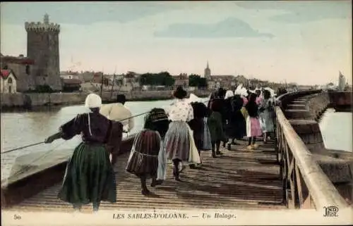 Ak Les Sables d'Olonne Vendée, Un Halage