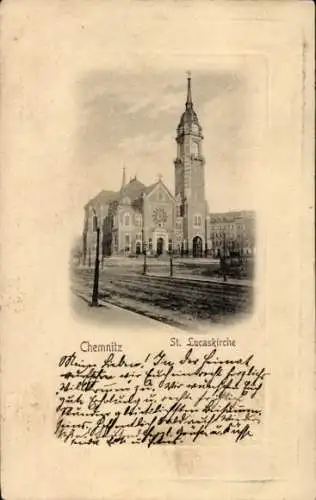 Ak Chemnitz in Sachsen, St. Lucaskirche