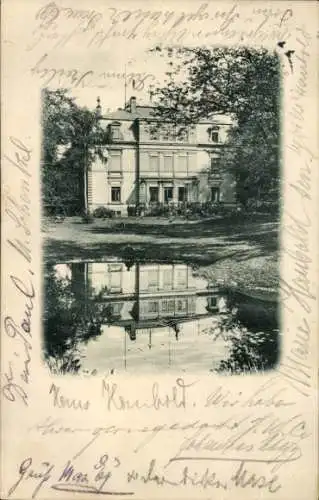 Ak Chemnitz in Sachsen, Villa, Wasserreflektion